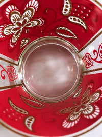 Load image into Gallery viewer, Starlyte Mid-Century Red and 22-Karat Gold Flower Old Fashion Glasses (Set of 5)
