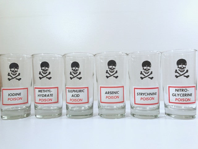 Dominion Glass Mid-Century Name Your Poison Glasses (Set of 6)