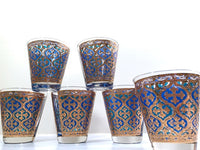 Load image into Gallery viewer, Georges Briard Signed Mid-Century Firenza Blue and 22-Karat Gold Italian Renaissance
