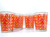 Load image into Gallery viewer, Colony Groovy Retro Orange &amp; Yellow Circle Double Old Fashion Glasses (Set of 4)
