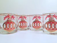 Load image into Gallery viewer, Culver Signed Mid-Century Christmas Ornament Glasses (Set of 4)
