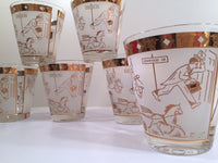 Load image into Gallery viewer, Mid-Century "Birds and the Bees" Double Old Fashion Glasses (Set of 6)
