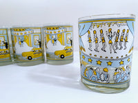 Load image into Gallery viewer, Georges Briard - Signed Mid-Century &quot;A Night at the Roxy&quot; Double Old Fashion Glasses (Set of 4)
