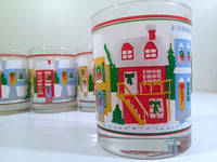 Load image into Gallery viewer, Georges Briard Signed Mid-Century I'll Be Home For Christmas Double Old Fashion Glasses (Set of 4)
