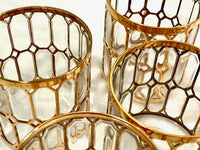 Load image into Gallery viewer, Imperial Glass Company –  Spanish Windows 22-Karat Gold Mid-Century Double Old Fashion Glasses (Set of 4)
