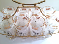 Load image into Gallery viewer, Libbey Mid-Century Tiki Bar Set (Set of 8 Glasses with Carrier)
