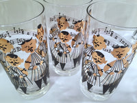 Load image into Gallery viewer, Gay Fad Signed Mid-Century Barbershop Quartet Glasses (Set of 8)
