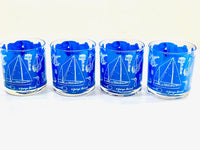 Load image into Gallery viewer, Georges Briard Signed Mid-Century Come Sail Away Old Fashion Glasses (Set of 4)
