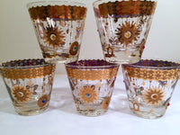 Load image into Gallery viewer, Culver Mid-Century 22-Karat Gold Charm Bracelet Old Fashion Glasses (Set of 5)
