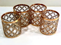 Load image into Gallery viewer, Imperial Glass Mid-Century Golden Chains Double Old Fashion Glasses (Set of 4)
