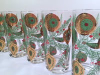 Load image into Gallery viewer, Culver Signed Mid-Century Christmas Tree with Bird and Ornament Highball Glasses (Set of 8)
