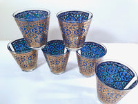 Load image into Gallery viewer, Georges Briard Signed Mid-Century Firenza Blue and 22-Karat Gold Italian Renaissance
