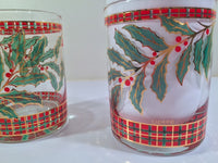 Load image into Gallery viewer, Culver Signed Mid-Century Christmas Holly and Berry Double Old Fashion Glasses (Set of 4)
