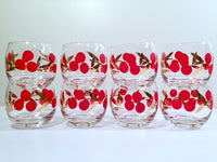 Load image into Gallery viewer, Federal Glass Mid-Century Cherry Roly Poly Glasses with Carrier (8 Glasses and Carrier)
