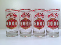 Load image into Gallery viewer, Culver Signed Mid-Century Christmas Ornament Highball Glasses (Set of 4)
