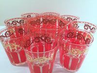 Load image into Gallery viewer, Mid-Century Hollywood Regency 9-Piece Bar Set (8 Double Old Fashion Glasses and Ice Container)
