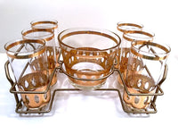 Load image into Gallery viewer, Culver Signed Antigua Mid-Century 22-Karat Gold 8-Piece Bar Set
