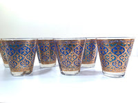 Load image into Gallery viewer, Georges Briard Signed Mid-Century Firenza Blue and 22-Karat Gold Italian Renaissance
