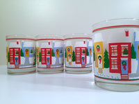 Load image into Gallery viewer, Georges Briard Signed Mid-Century I'll Be Home For Christmas Double Old Fashion Glasses (Set of 4)
