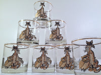 Load image into Gallery viewer, Culver Signed Mid-Century Pussy Cat and Owl Glasses (Set of 7)
