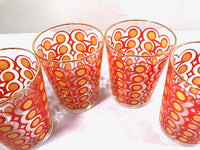 Load image into Gallery viewer, Colony Groovy Retro Orange &amp; Yellow Circle Double Old Fashion Glasses (Set of 4)
