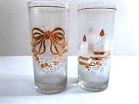 Load image into Gallery viewer, Culver Mid-Century 22-Karat Gold &amp; White Christmas Highball Glasses (Set of 4)
