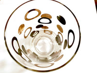 Load image into Gallery viewer, Mid-Century 22-Karat Gold and Black Circle Highball Glasses With Carrier (Set of 8)
