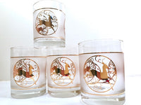Load image into Gallery viewer, Culver Signed Mid-Century Golden Reindeer Double Old Fashion Glasses (Set of 6)
