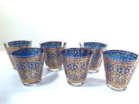 Load image into Gallery viewer, Georges Briard Signed Mid-Century Firenza Blue and 22-Karat Gold Italian Renaissance
