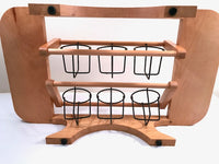 Load image into Gallery viewer, Karoff Original Mid-Century Kant-Spill Drink-N-Snack Server Bar Set (Set of 6 with Wood Carrier)
