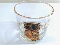 Load image into Gallery viewer, Couroc Signed Mid-Century Black and 22-Karat Gold Owl Old Fashion Glasses (Set of 4)
