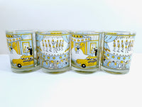 Load image into Gallery viewer, Georges Briard - Signed Mid-Century &quot;A Night at the Roxy&quot; Double Old Fashion Glasses (Set of 4)
