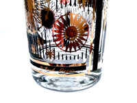 Load image into Gallery viewer, Fred Press Signed Mid-Century Black and 22-Karat Gold Abstract Flower Glasses (Set of 2)
