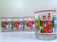 Load image into Gallery viewer, Georges Briard Signed Mid-Century I'll Be Home For Christmas Double Old Fashion Glasses (Set of 4)
