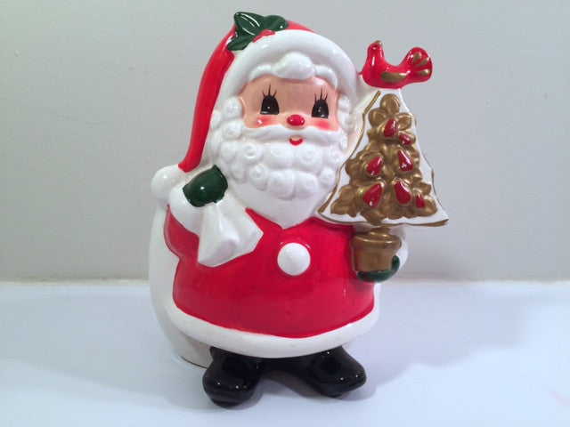 Napco Vintage Santa Candy Holder / Planter