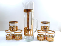 Load image into Gallery viewer, Culver Signed Antigua Mid-Century 22-Karat Gold Martini &amp; Whiskey 7-Piece Bar Set
