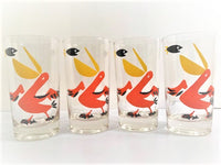 Load image into Gallery viewer, Mid-Century Pelican and Fish Glasses (Set of 4)
