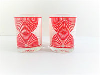 Load image into Gallery viewer, Georges Briard Signed Red and White Abstract Double Old Fashion Glasses (Set of 2)

