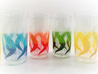 Load image into Gallery viewer, Anchor Hocking Mid-Century Rainbow Swirl Glasses With Carrier (Set of 8)
