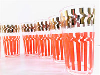 Load image into Gallery viewer, Dominion Glass Company Gold and Orange Econo-Pack Glasses (Set of 8)
