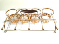 Load image into Gallery viewer, Culver Signed Antigua Mid-Century 22-Karat Gold Rock Glasses (Set of 8) with Atomic Carrier
