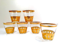 Load image into Gallery viewer, Culver Signed Antigua Mid-Century 22-Karat Gold Old Fashion Rock Glasses (Set of 6)
