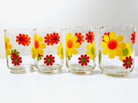 Load image into Gallery viewer, Libbey Mid-Century Retro Flower Power Glasses (Set of 4)
