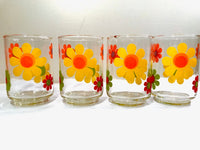 Load image into Gallery viewer, Libbey Mid-Century Retro Flower Power Glasses (Set of 4)
