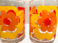 Load image into Gallery viewer, Libbey Mid-Century Orange &amp; Yellow Flower Power Glasses (Set of 4)
