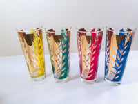 Load image into Gallery viewer, D Campbell Signed Mid-Century Leaf Tall Collins Glasses (Set of 4)
