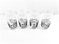 Load image into Gallery viewer, Libbey Atomic Black and White Geometric Glasses (Set of 4)
