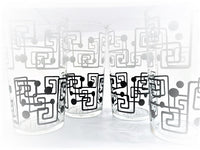Load image into Gallery viewer, Libbey Atomic Black and White Geometric Glasses (Set of 4)
