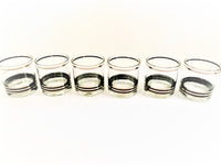 Load image into Gallery viewer, Georges Briard Signed Mid-Century Black and Silver Bands Glasses (Set of 6)
