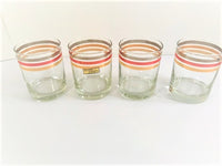 Load image into Gallery viewer, Culver Signed Mid-Century Silver Copper and Gold Band Double Old Fashion Glasses (Set of 4)
